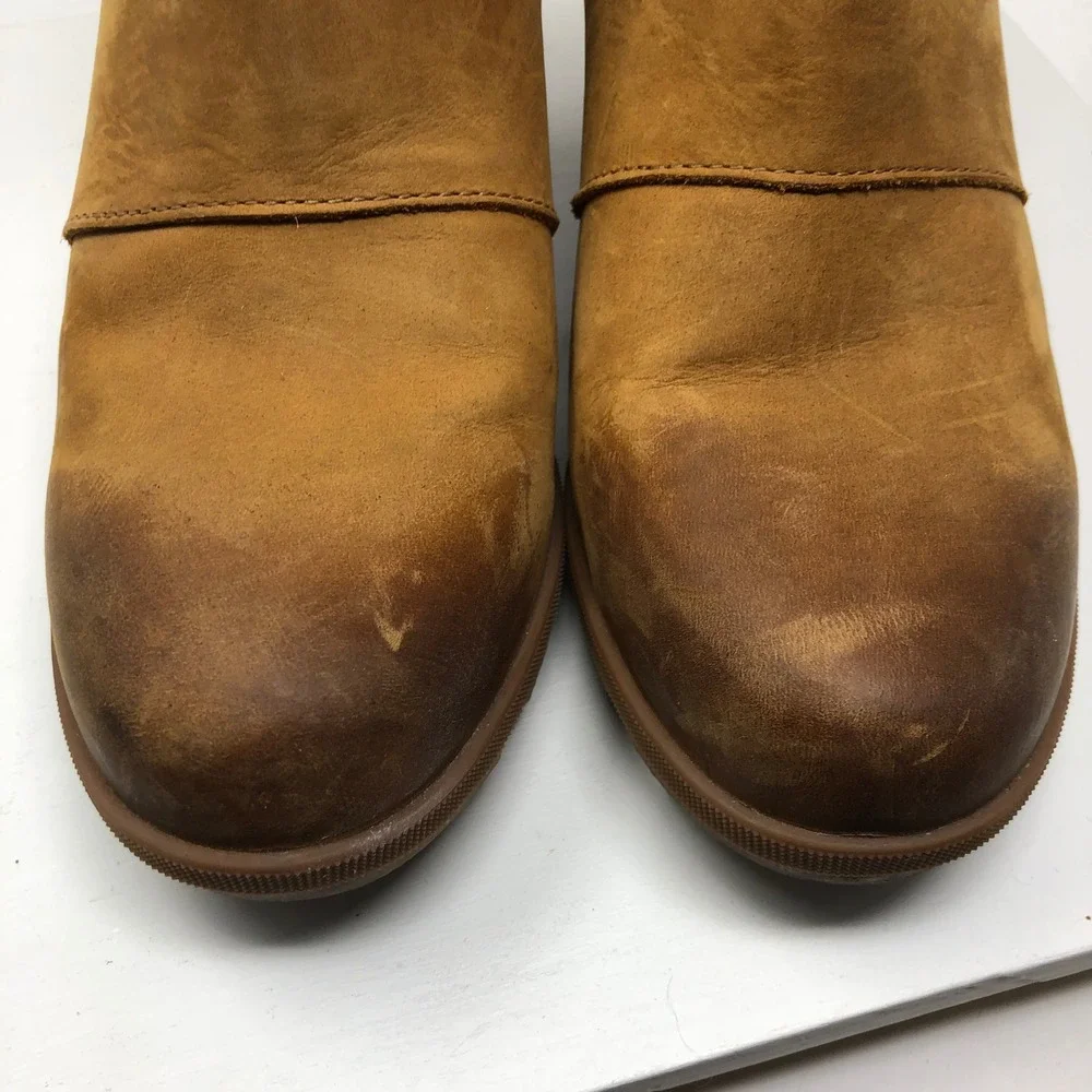 Sorel Joan of Arctic Wedge II Chelsea Boots Womens 9 Camel Brown Urban Outdoor